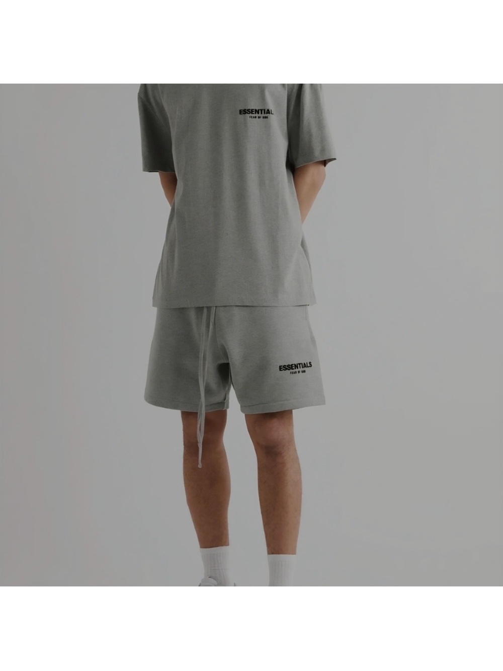 BNWT DARK OATMEAL Essentials Men's Cotton Fleece Shorts